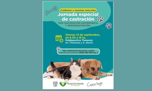 F. Varela – Mascotas: jornada de castración, vacunación y desparasitación gratuita en Thevenet